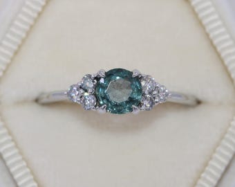 Custom Made Ocean Blue Natural Montana Sapphire Engagement Ring by Irina
