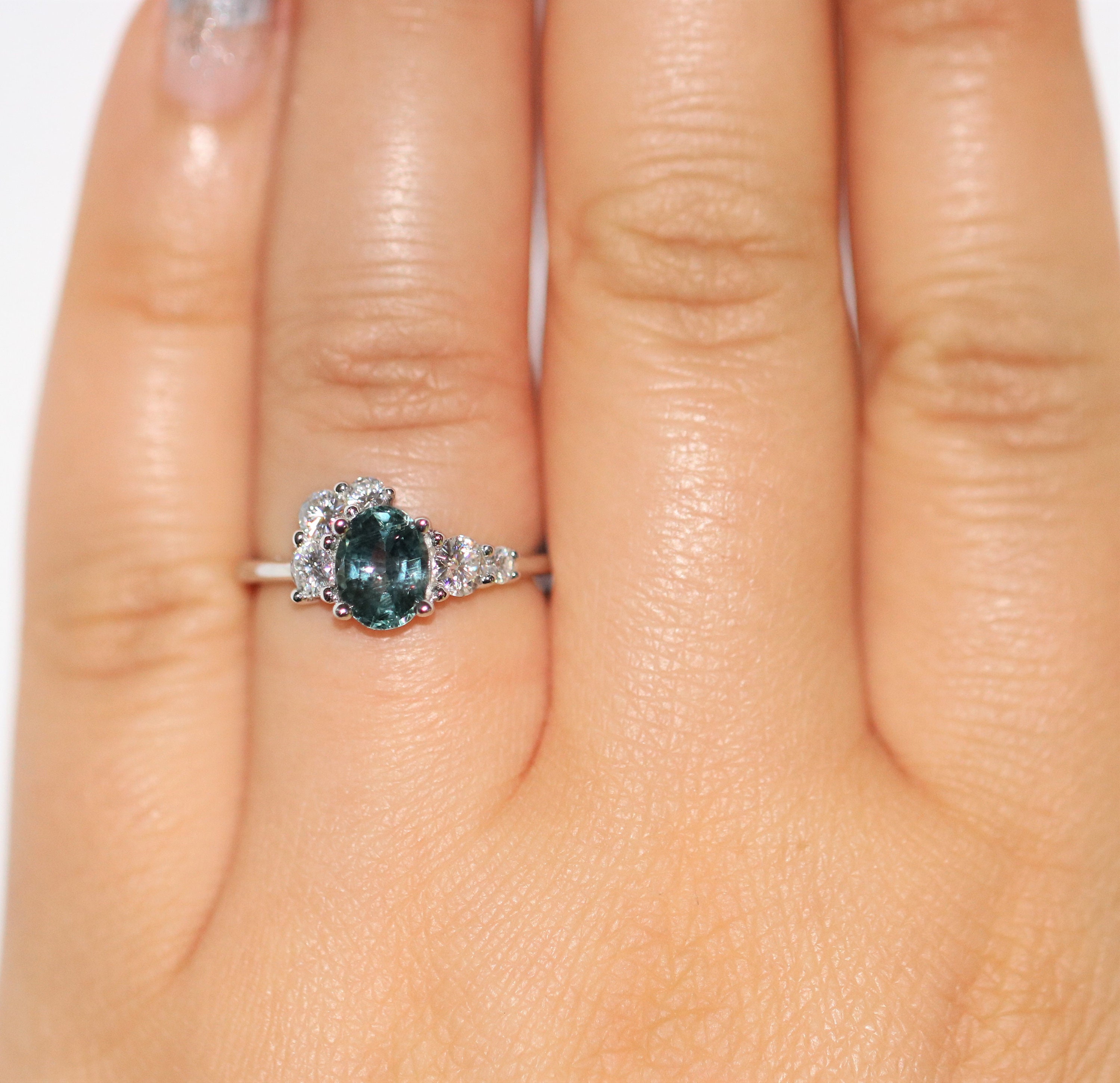 Montana Sapphire Ring, Oval Unheated Sapphire Ring, Asymmetric One of a