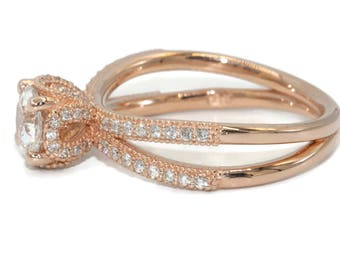 Split Shank 2 carat Round IGI Certified Lab Diamond Engagement Ring