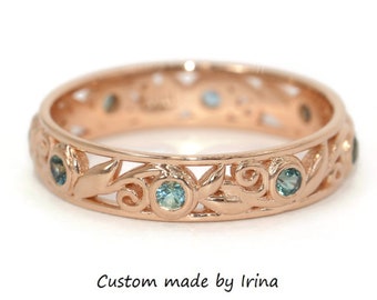 Filigree Scroll Lacework Wedding Eternity Band Custom Made