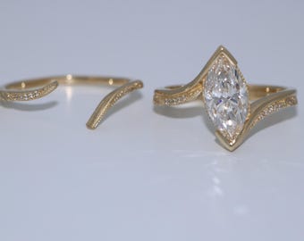 Engagement and Wedding Rings Set. Reserved for Victoria - Payment # 2