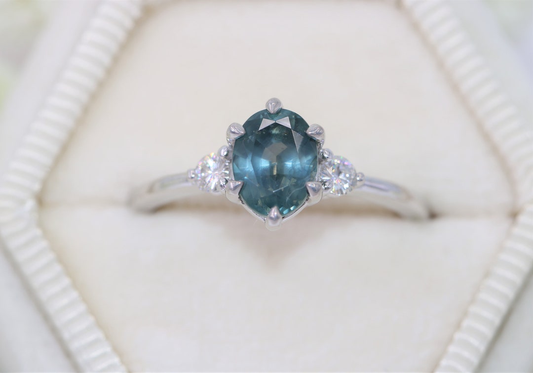 Oval Custom Made 3 Stone Engagement Ring 14k Solid Gold SETTING ONLY - Etsy