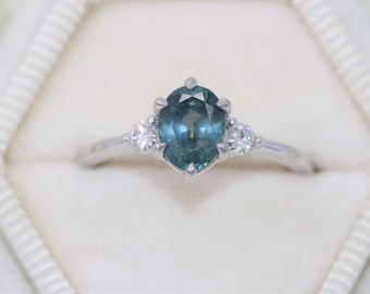 Oval Custom Made 3 Stone Engagement Ring SETTING ONLY