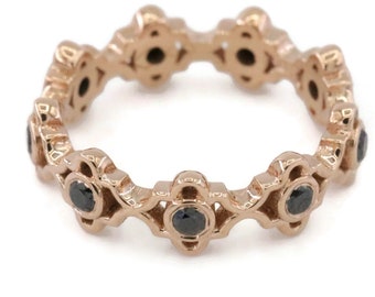 Art Deco Inspired Black Natural Diamond Eternity Ring