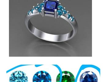 Lab Sapphire Custom Made Ring. Reserved for Ben