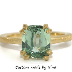 Custom-made 14k Double Claw Prongs Engagement Ring Satin Polish Setting Only