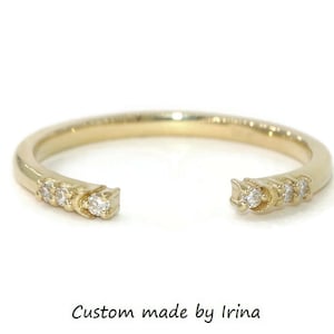Open Cuff Natural Diamond Wedding Ring Custom-made