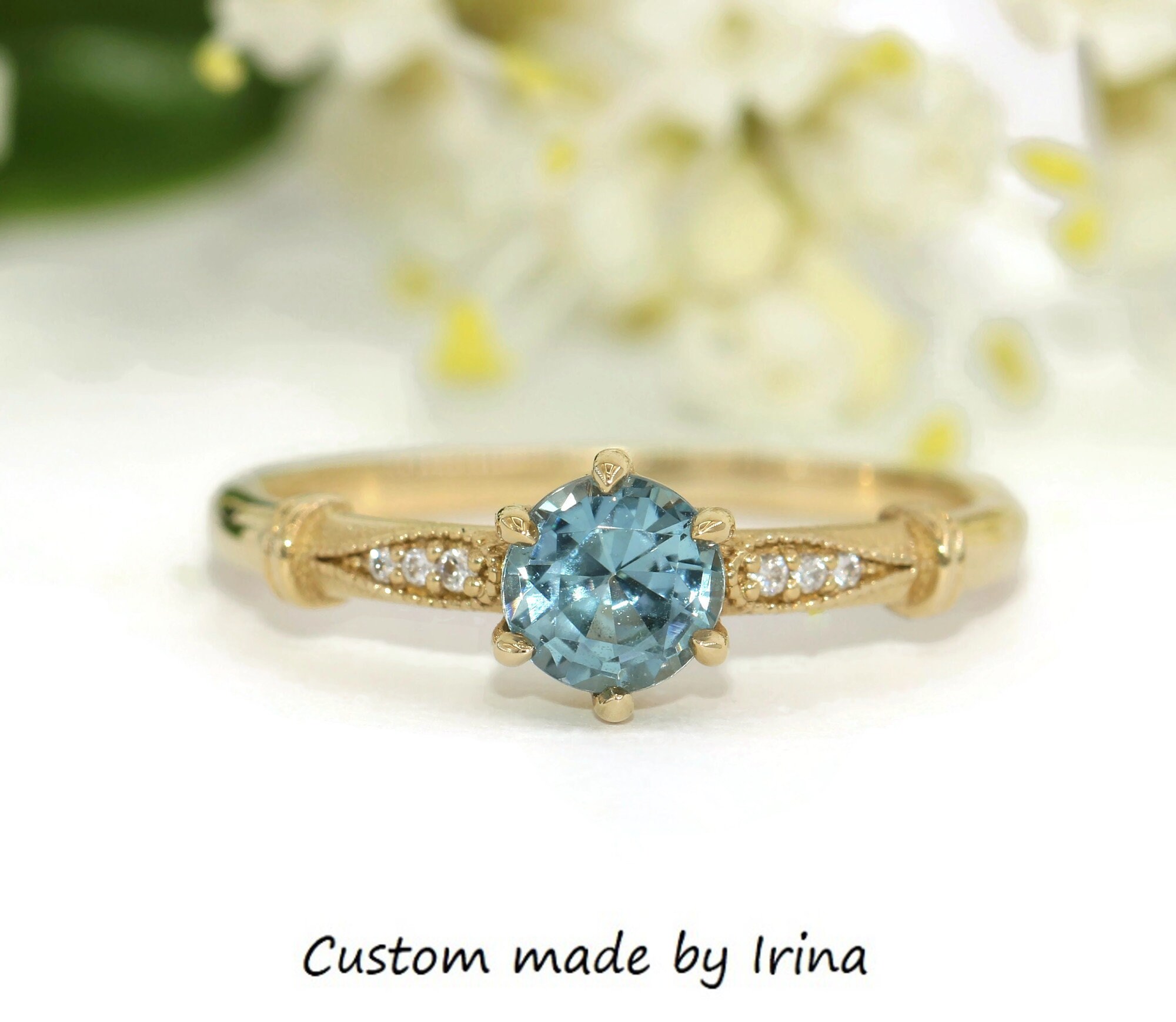 Ocean Lover Inspired Engagement Ring | Takayas Custom Jewelry