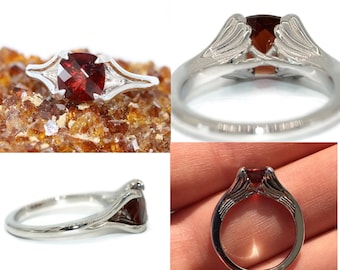 Angel Wings Ring, Custom Made Topaz ring, Garnet anniversary gift, delicate promise ring, angel wings engagement ring, Angel Wing Ring