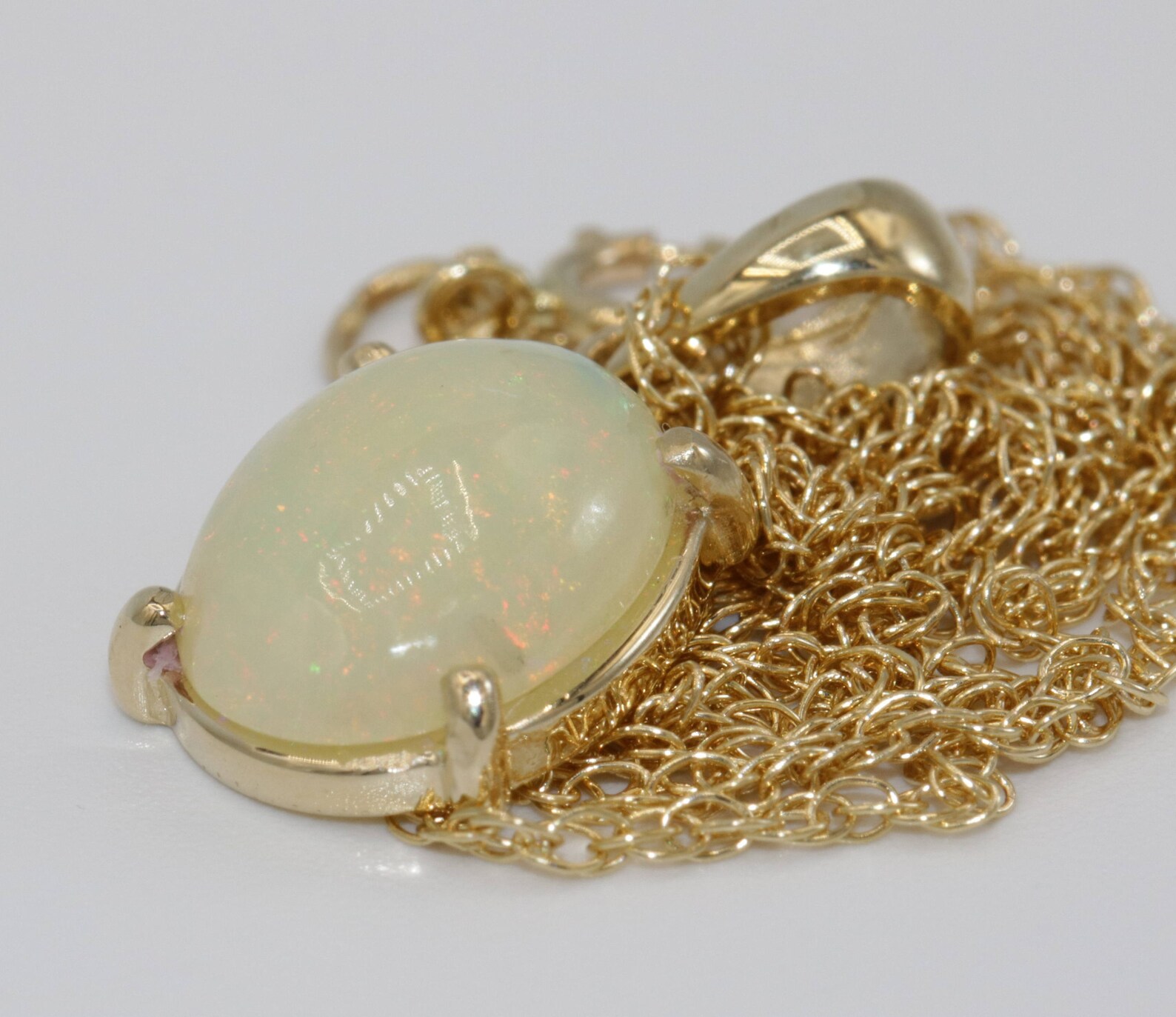 Custom Made Opal Pendant Necklace October Birthstone Gift - Etsy