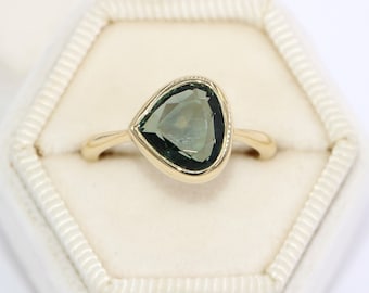 Custom Made Bezel Set 18k Gold Pinched and Tapered Dome Ring SETTING ONLY