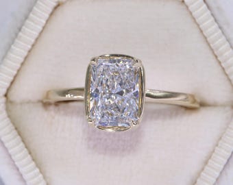 2 carat Low Set Custom Made IGI Certified Lab Diamond Engagement Ring