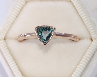 1 carat Low Set Bezel Solitaire Natural Sapphire Engagement Ring Custom Made