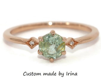 Custom Made Vintage Style Inspired 3 stone Ring Setting ONLY