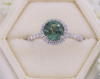 Setting ONLY Diamond Halo Engagement Ring Custom-Made