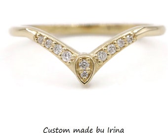 Custom-made Flair Natural Diamond Nesting Wedding Ring