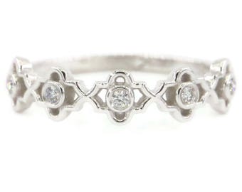 Art Deco Pattern Inspired Custom Made Diamond Wedding Ring