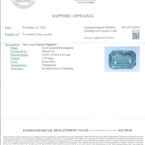 Appraisal Certificate from a GIA Certified Gemologist Appraiser