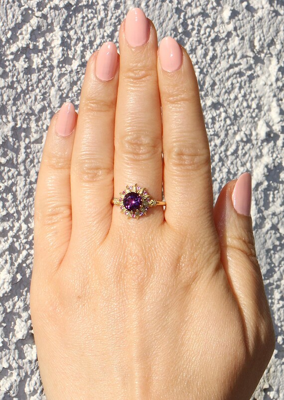 Nature Inspired Flower Custom Made Engraved Petals Ring