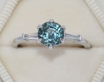 Custom 3 Stone Montana Sapphire Ring SETTING ONLY