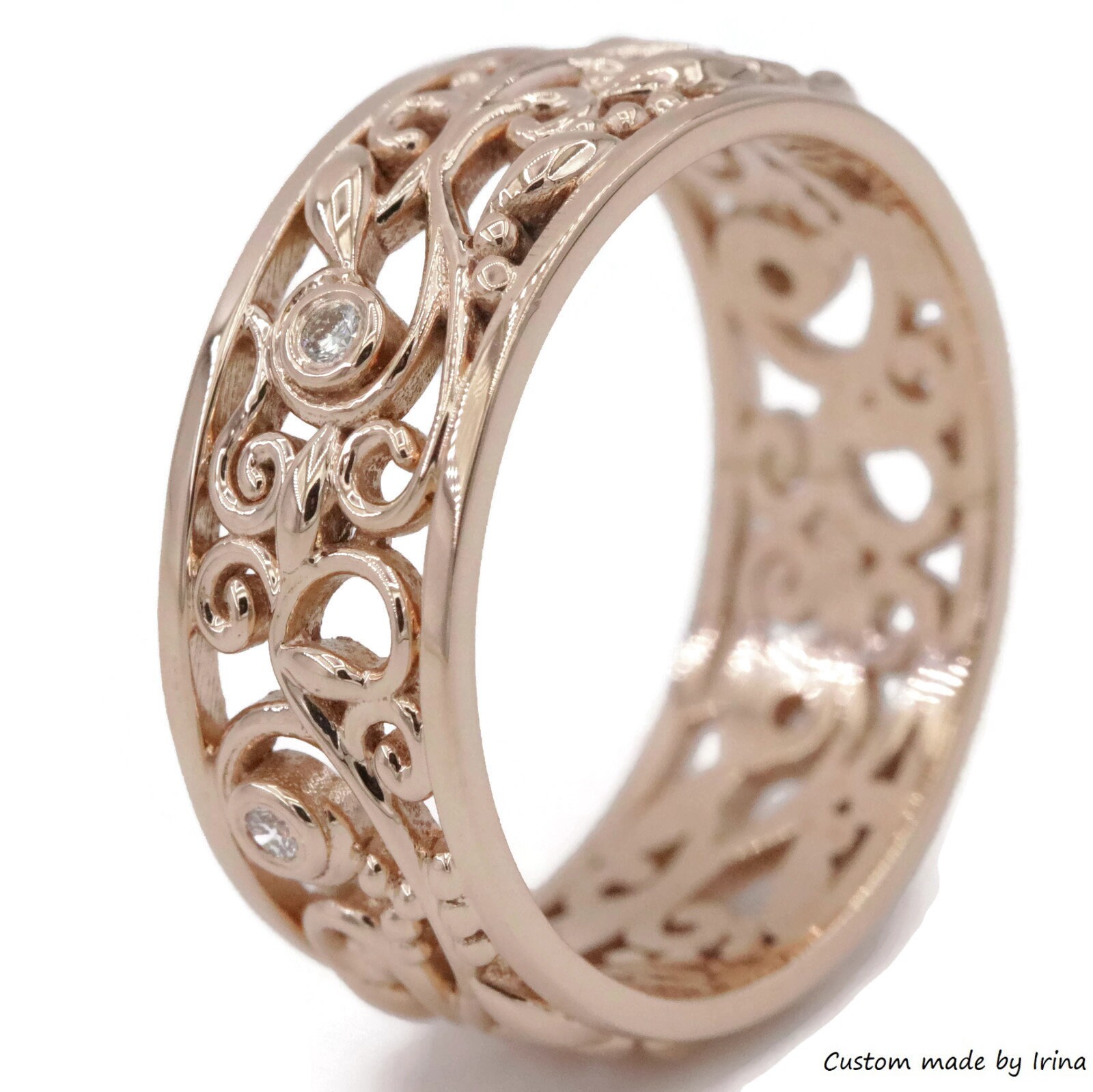 On Sale Leaf Filigree Ring vine vintage scroll pattern On Sale Leaf Filigree Ring vine vintage scroll pattern