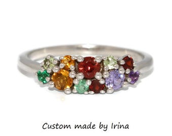 Personalized Custom Made Family Ring, Mother's Day Ring