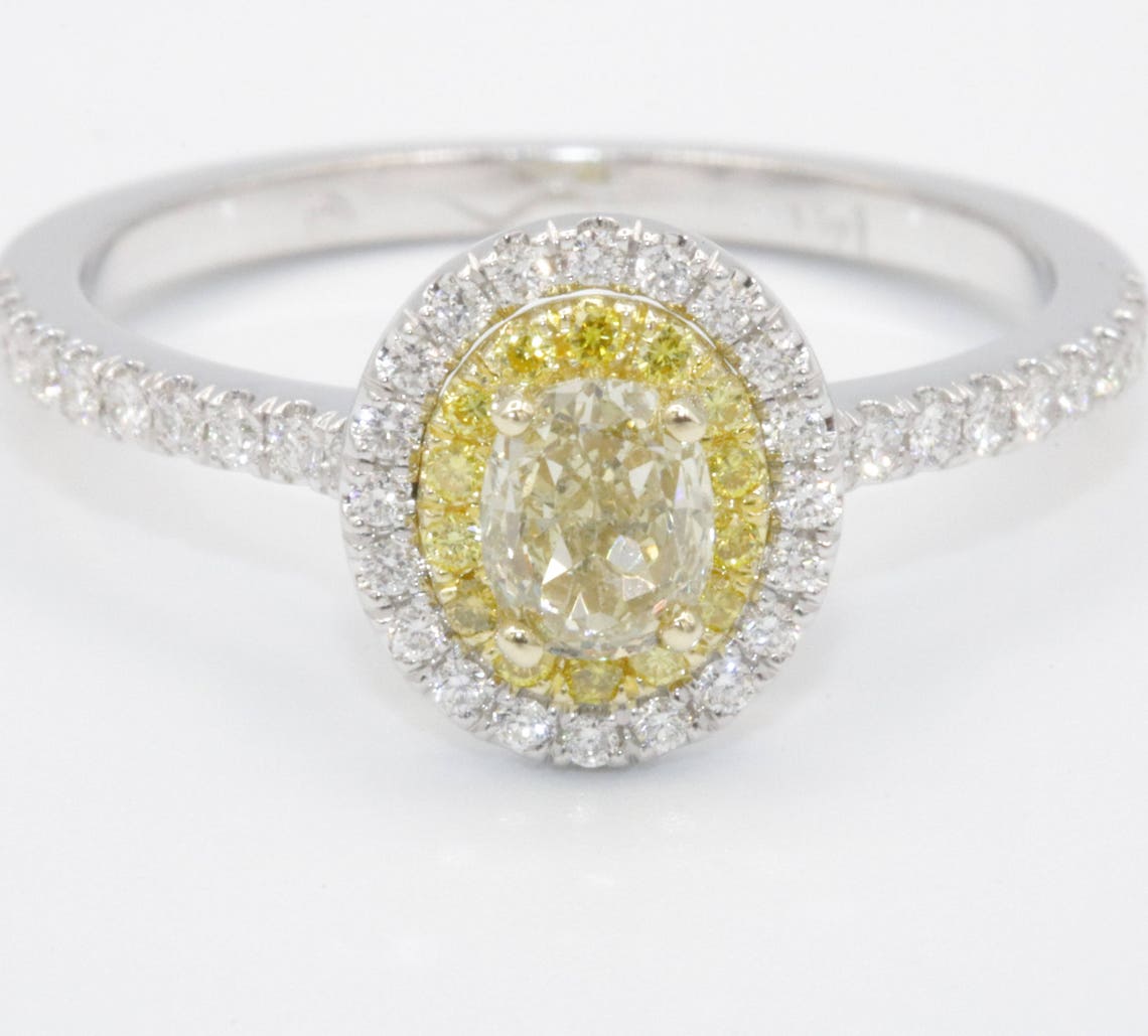 Natural Yellow Diamond Engagement Ring Not Treated Yellow Etsy