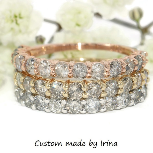 Salt and Pepper Wedding Band Etsy