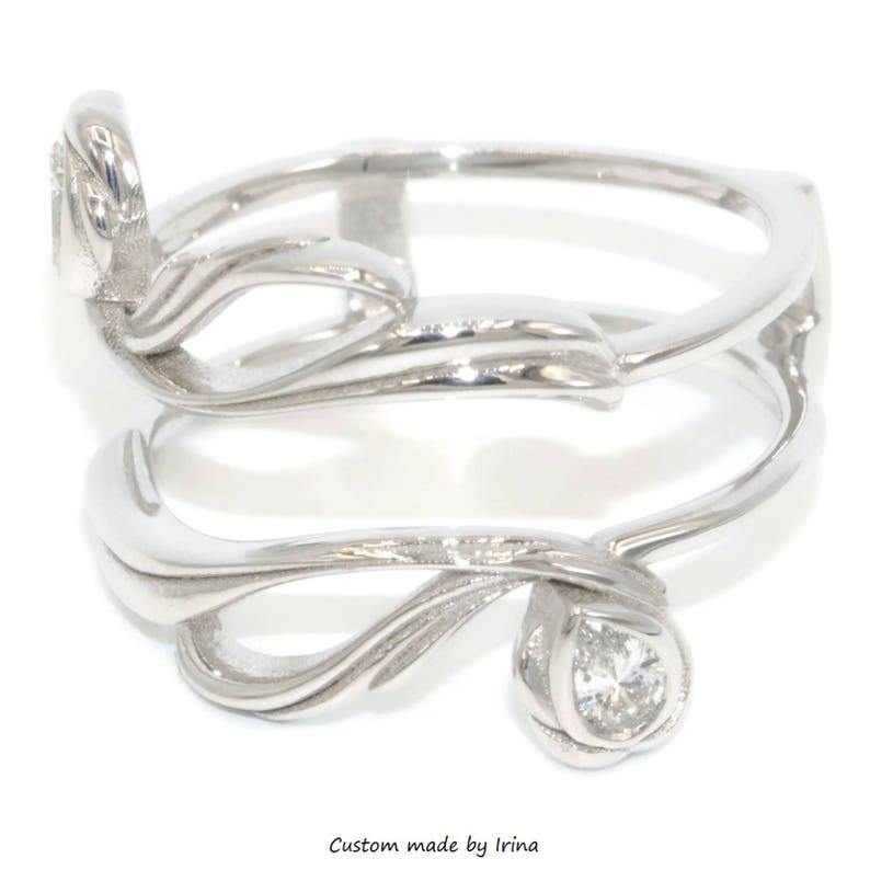 Wedding Diamond Ring Guard Vintage style scroll filigree Etsy