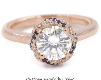 1.5 carat IGI Certified Lab Diamond Rope Double Halo Engagement Ring