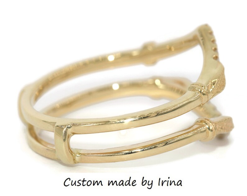 Ring Guard Ring Jacket Custom Made Leaf Wedding Ring Guard Etsy