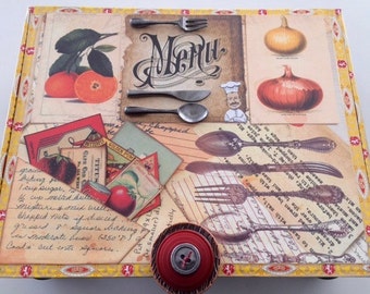 Caja decorativa de recuerdos de cocina: regalo de chef, recuerdo de recetas