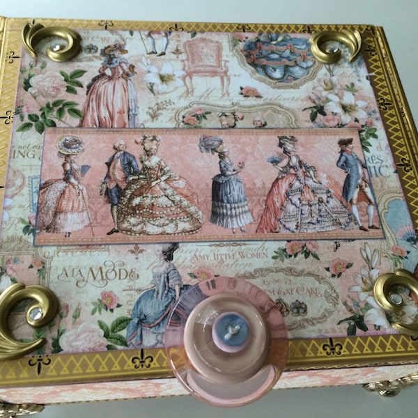 Victorian Splendor Memory & Keepsake Box Decorative Box Embellished Box Altered Cigar Box