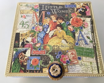 Little Women / Decorative Box Memory Box Little Girls Birthday BoxOne Of A Kind Altered Cigar Box