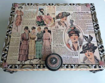 The Ladies Boudoir Box Memory Box Jewelery Box Keepsake Box One Of A Kind Altered Cigar Box Embellished Box Decorative