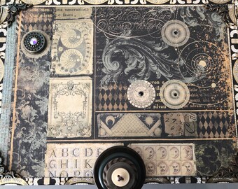 Caja de recuerdos mística en tonos topo y verde