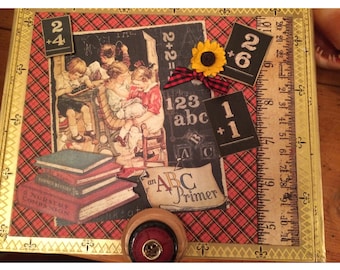 Caja de recuerdos decorativa para el maestro: Recuerdo de los días escolares