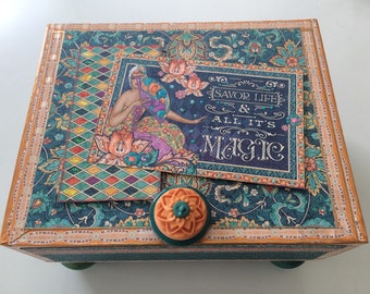 Midnight Masquerade ONE/ Mystery Box Decorative Box Ladies Box Jewelery Box Birthday Box One Of A Kind