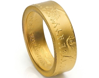 1/2 oz American Eagle Gold Coin Ring - "Heads" - Satin Finish