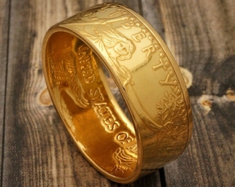 1/2 oz American Eagle Gold Coin Ring - "Heads" - Polished Finish