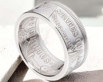 Morgan Dollar Ring - Handmade in USA - Unique Men's Gift - American Silver Coin Jewelry