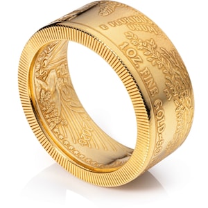 1 oz American Eagle Gold Coin Ring - &quot;Tails&quot; - Polished Finish