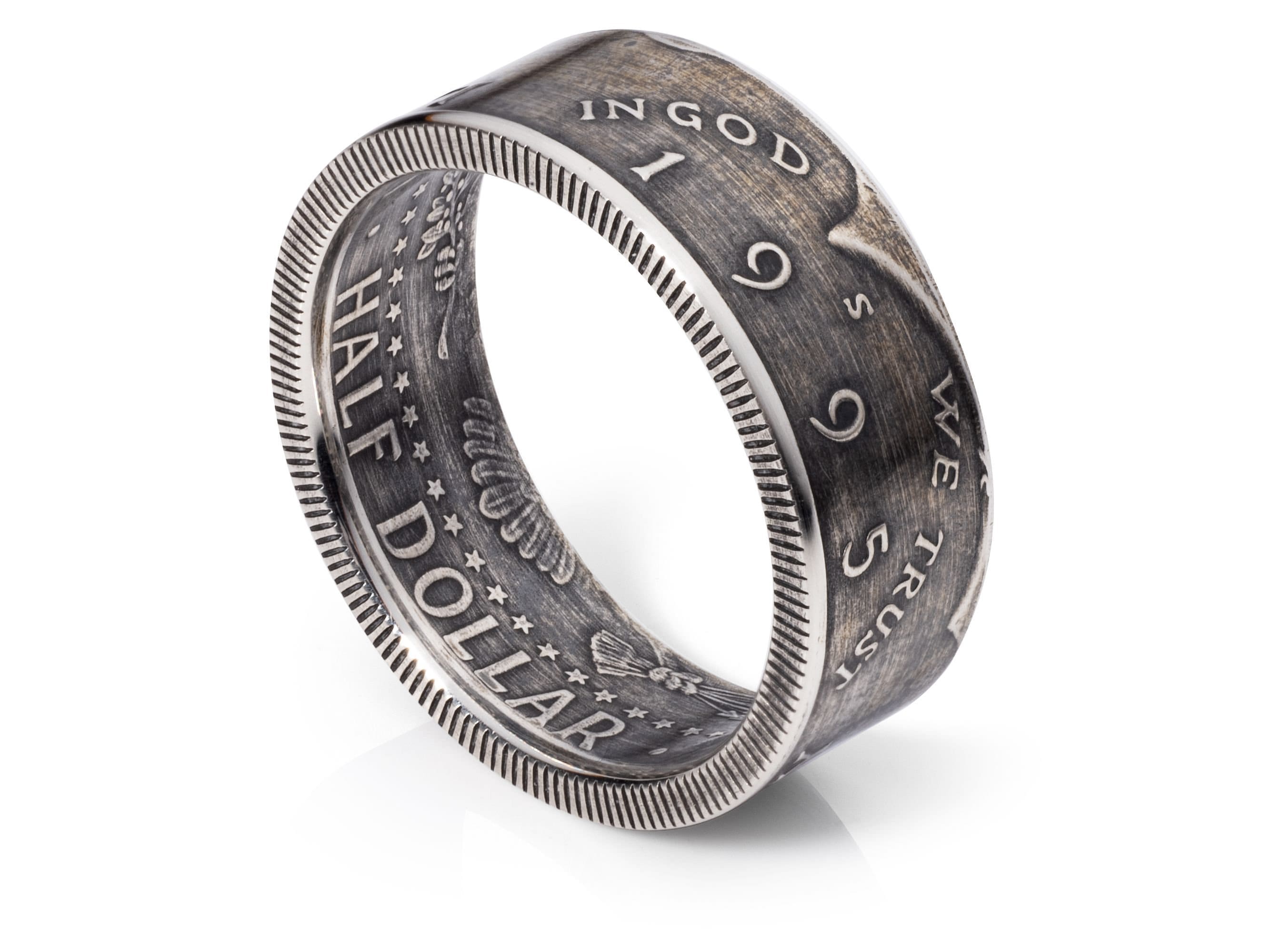 Kennedy Half Dollar Coin Ring Tail Side Out - Coin Rings by Kai