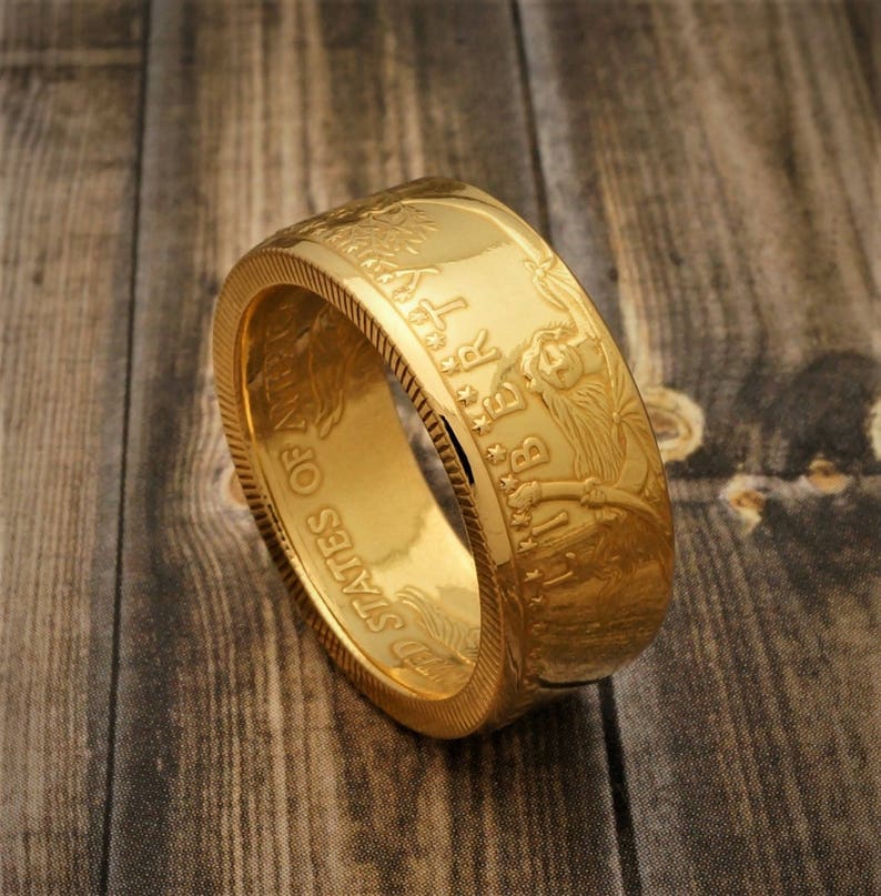 American Eagle Ring Handmade From 1/2 Oz 22k Gold Coin Ring - Etsy