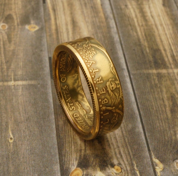 American Eagle Ring Handmade From 1 2 Oz 22k Gold Coin Ring Etsy