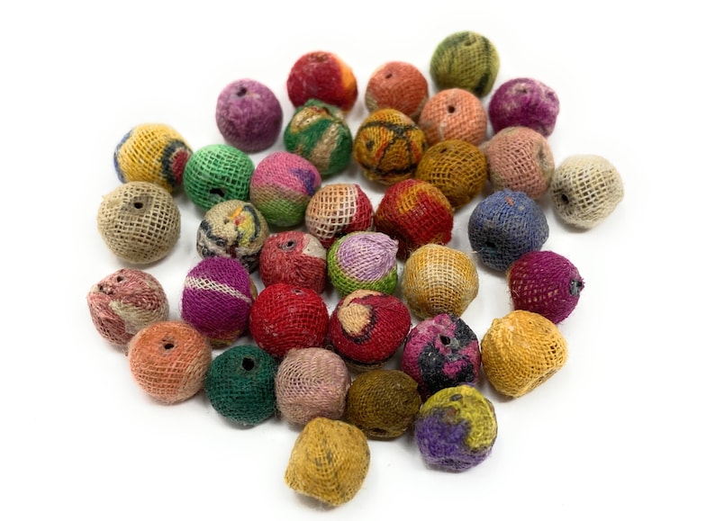 Recycled Kantha Fabric Beads 4mm Etsy