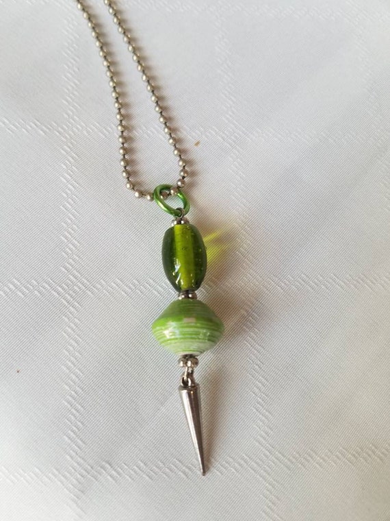 Charm Necklace Jade Glass beads