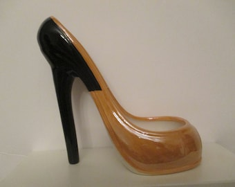 Black and Goldenrod Stiletto Wine Bottle Holder, Cheer up Gift