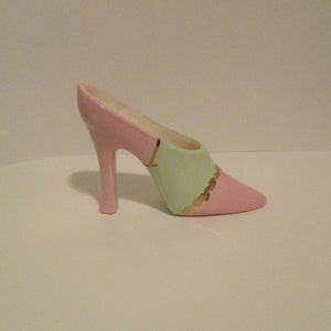 Miniature Pink and Green Ceramic Shoes, Soror Gift, Grab Bag Gifts,