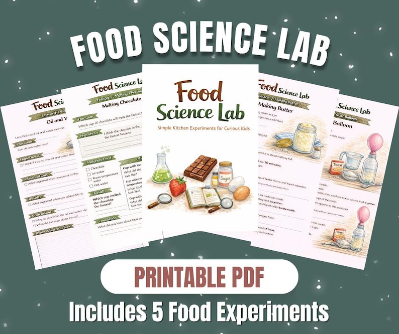 Food Science Lab Experiments Printable for Kids L Hands on Kitchen